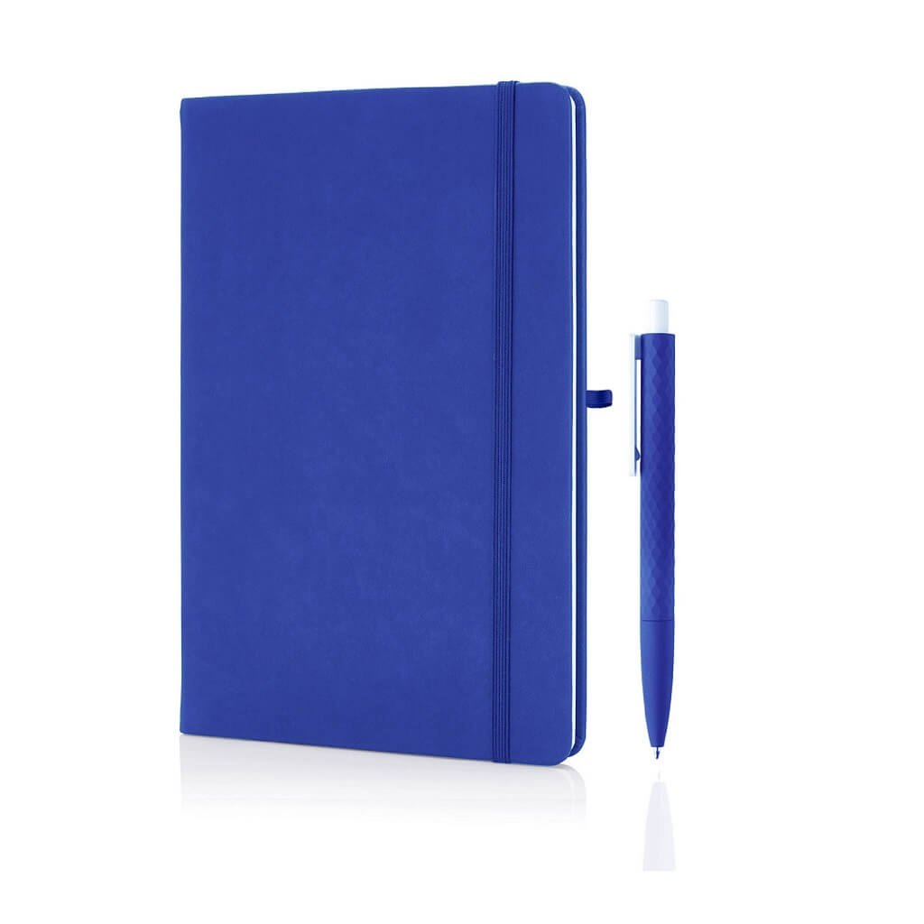 Notebook with pen.