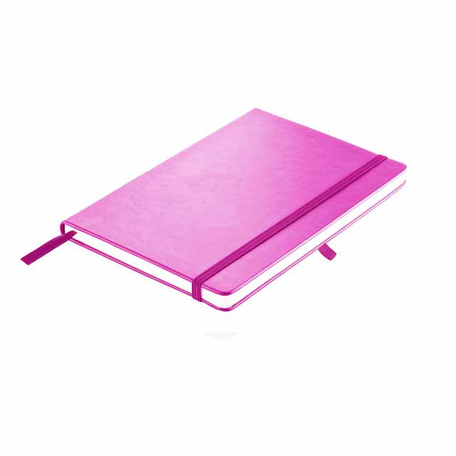 Notebook with pen.