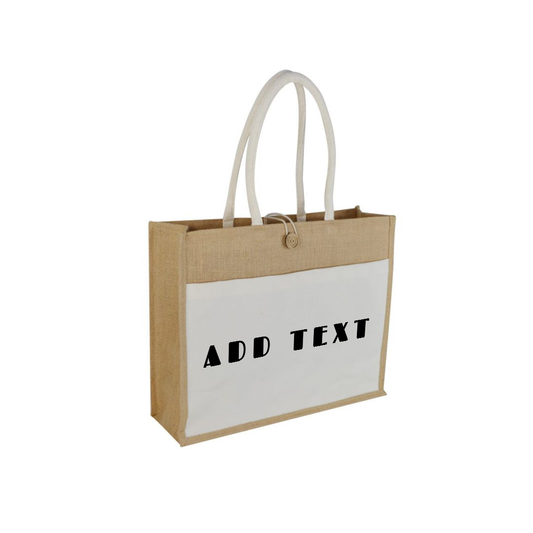 Jute bag with front pocket