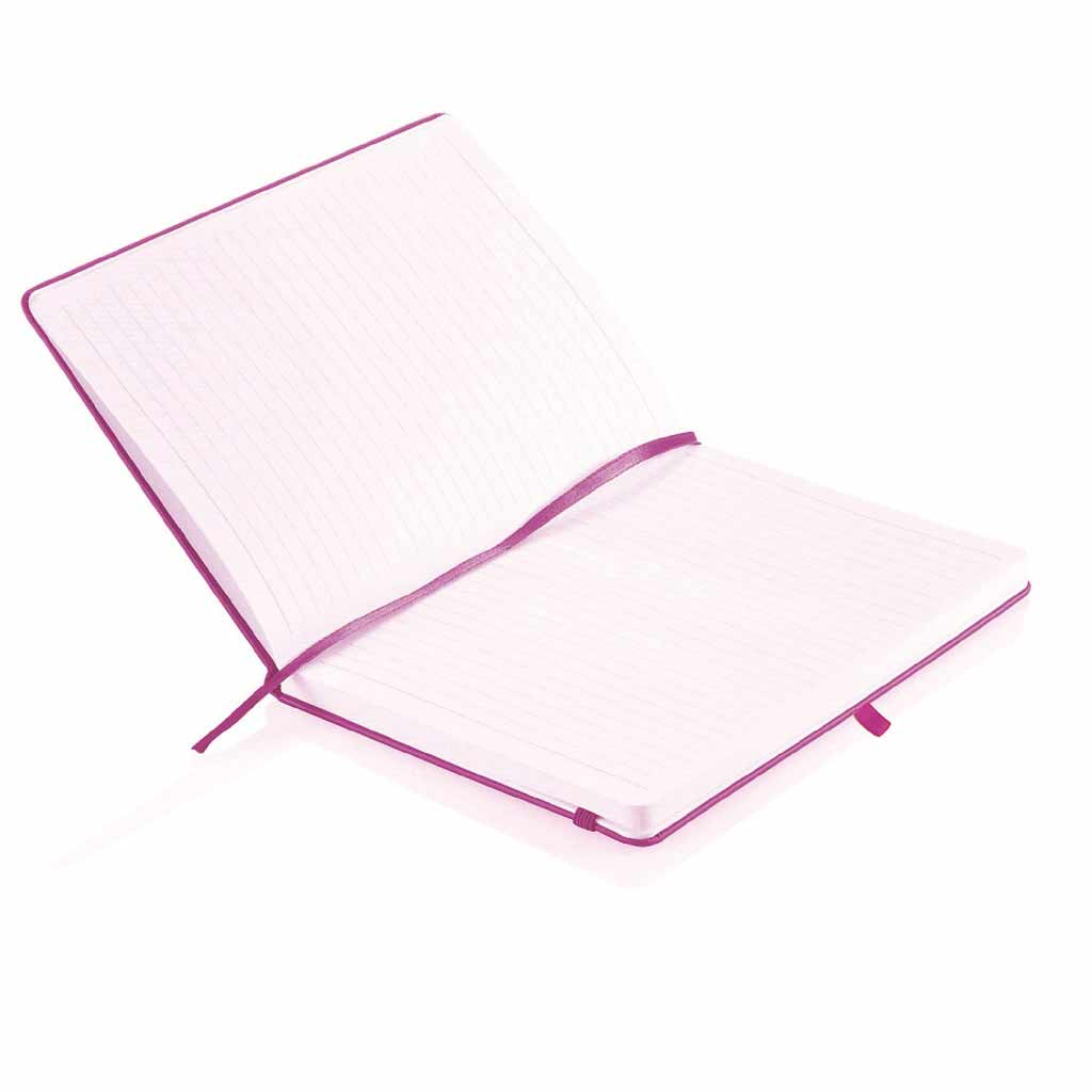 Notebook with pen.